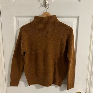 NWOT Madewell Dillon Mockneck Pullover Sweater in brown, size XS